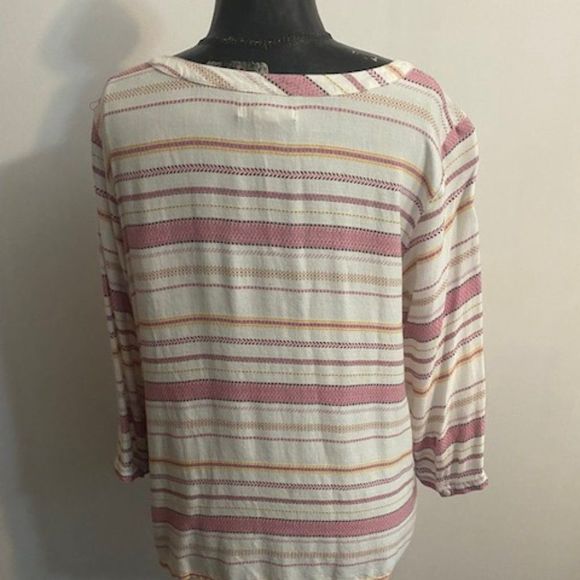 Ariat Gratified stripe split neck top, size XL - Picture 3 of 4